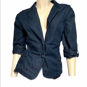 Cato Blue Denim blazer jean jacket pockets C1 04